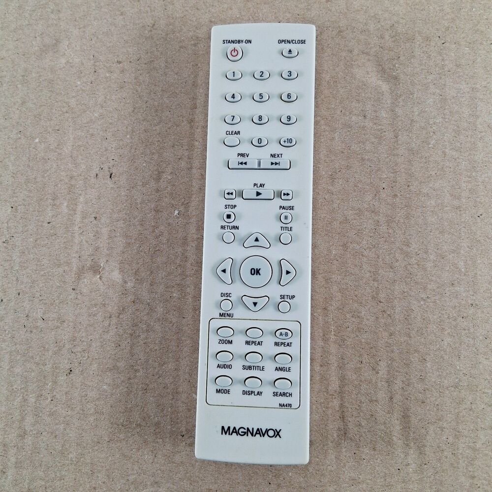 Magnavox NA470 Remote Control Universal White DVD VCR Player Replacement